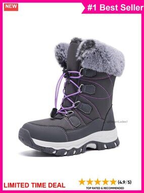 Women's Snow Boots Winter Warm Fur Lined Water-Resistant Outdoor Anti-Slip Boot